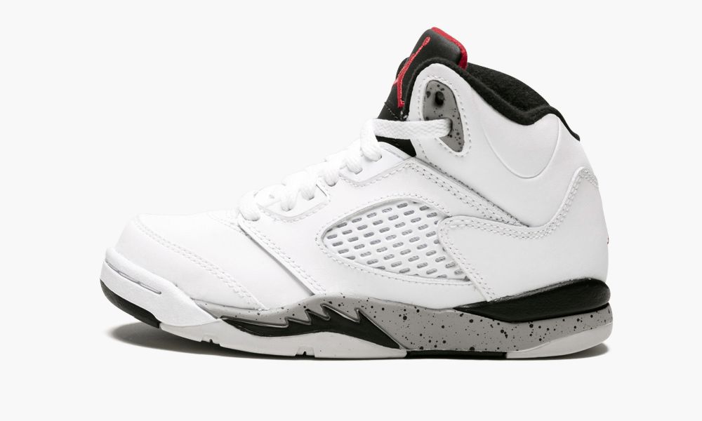 Nike Air Jordan 5 Retro BP "White Cement" Dječje Cipele Bijele Crne Crvene | Hrvatska-4938265